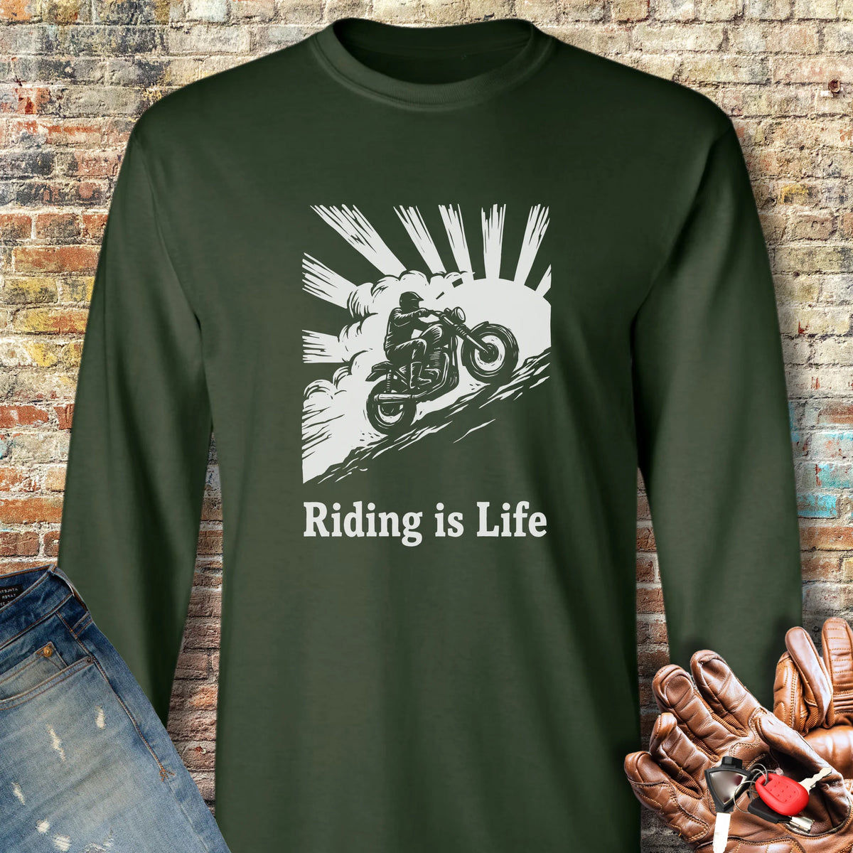Rising Ridge Long Sleeve T-Shirt - Forest Green