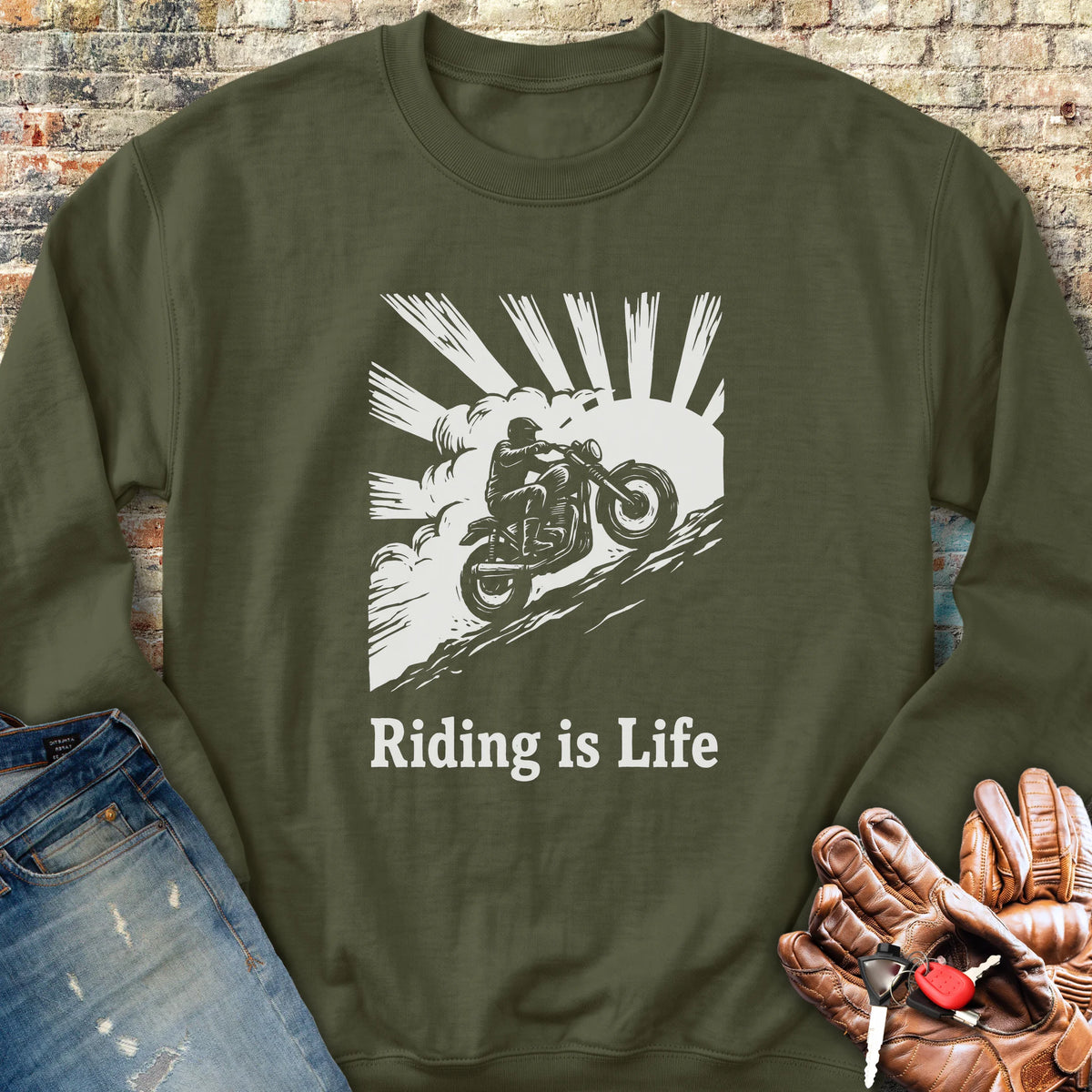 Rising Ridge Sweatshirt - Military Green