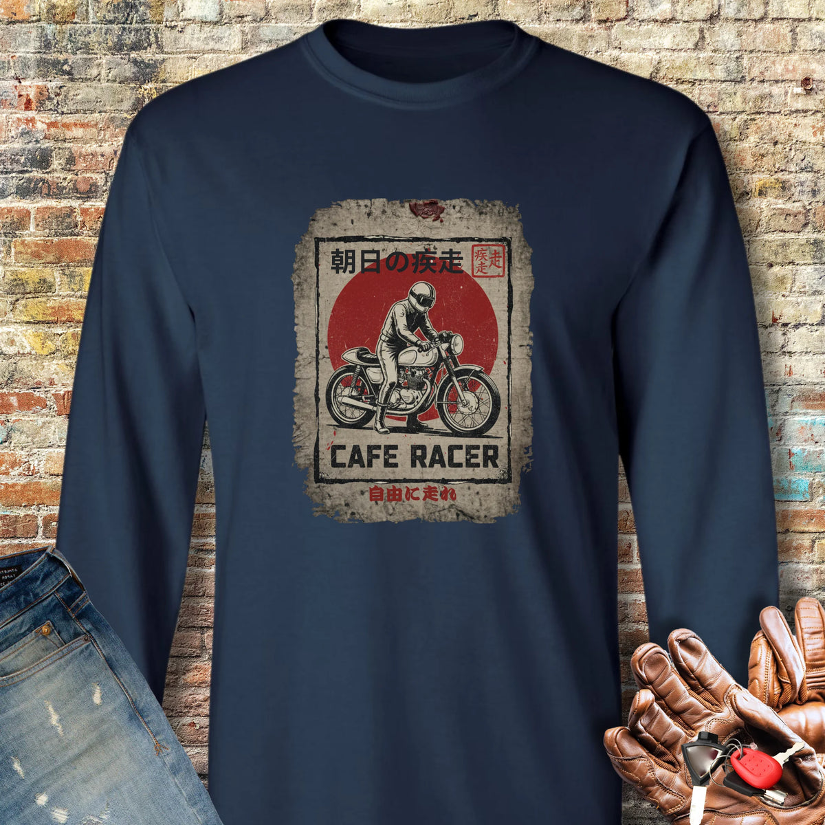 Rising Sun Racer Long Sleeve T-Shirt - Navy