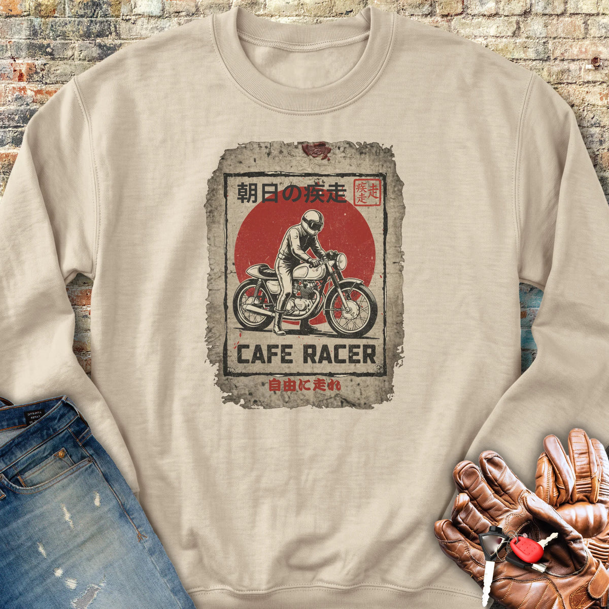 Rising Sun Racer Sweatshirt - Sand