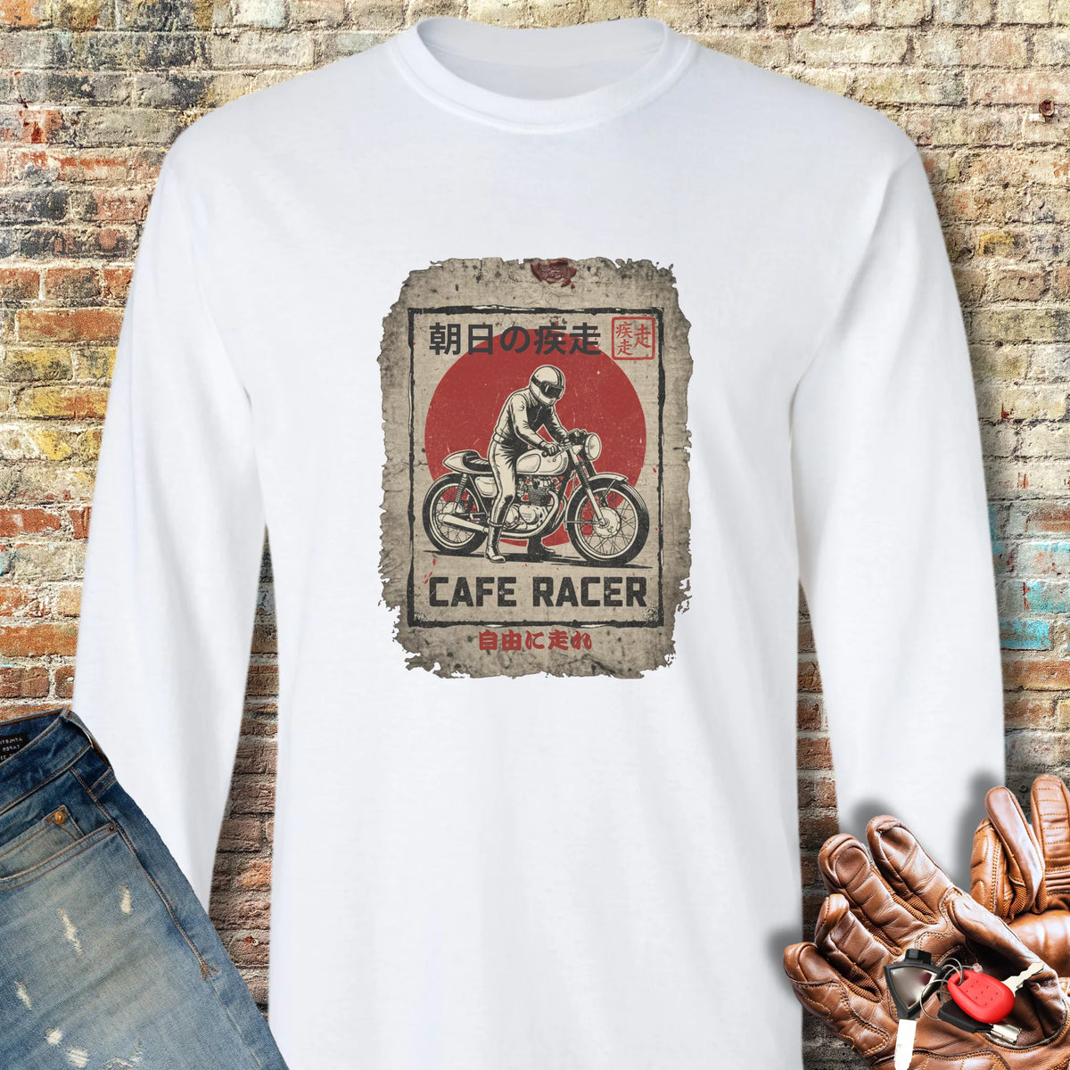 Rising Sun Racer Long Sleeve T-Shirt - White