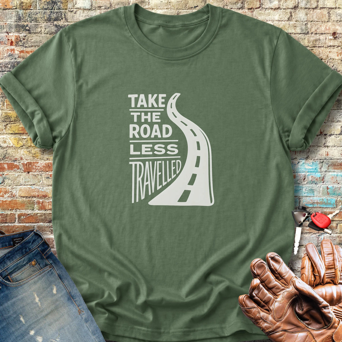 Road Less Travelled Classic T-Shirt - Military Green