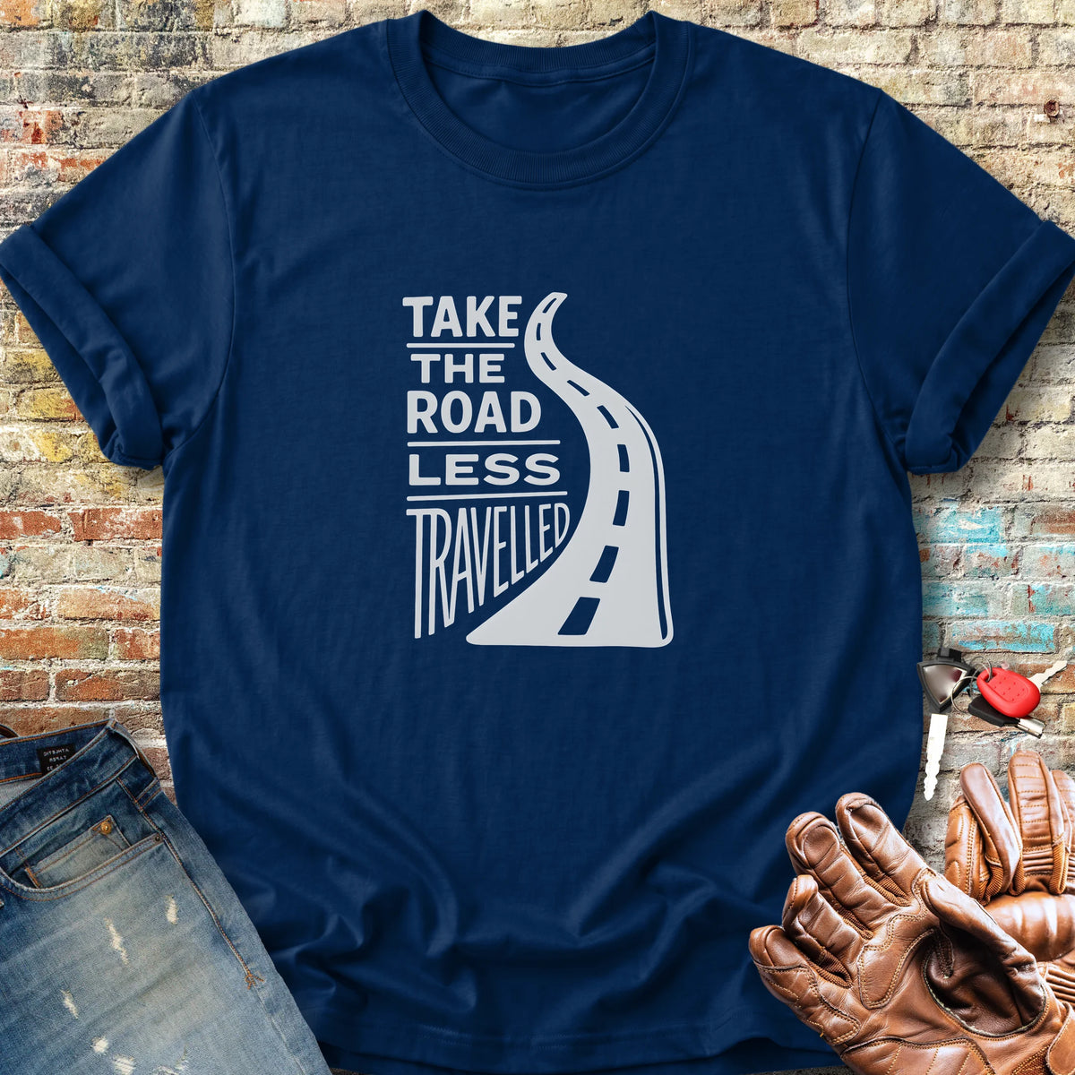 Road Less Travelled Classic T-Shirt - Navy