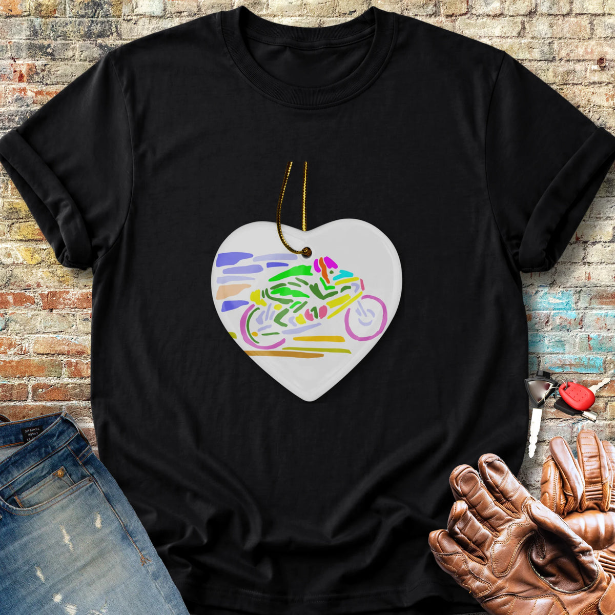 Road Race Necklace Classic T-Shirt - Black