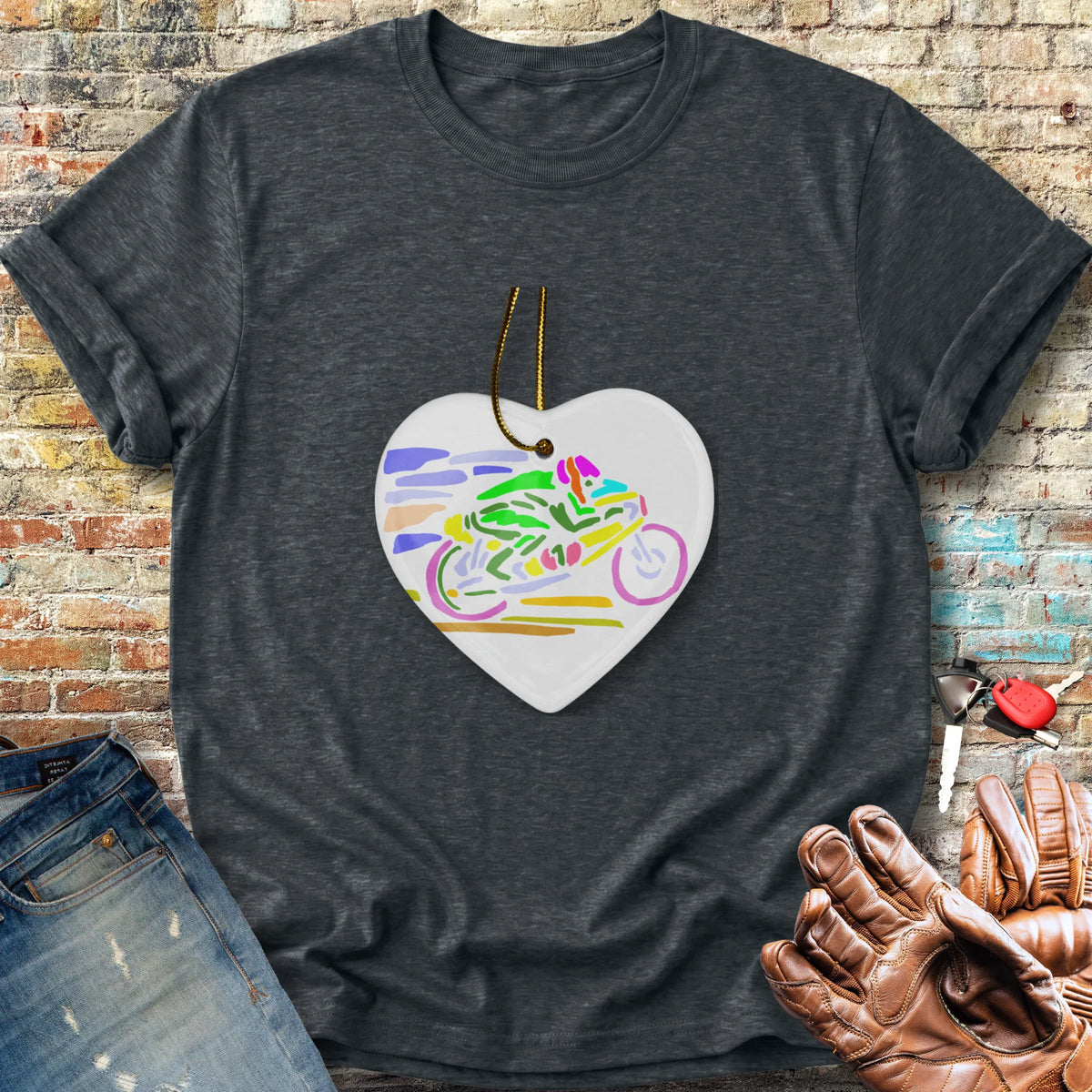 Road Race Necklace Classic T-Shirt - Dark Heather