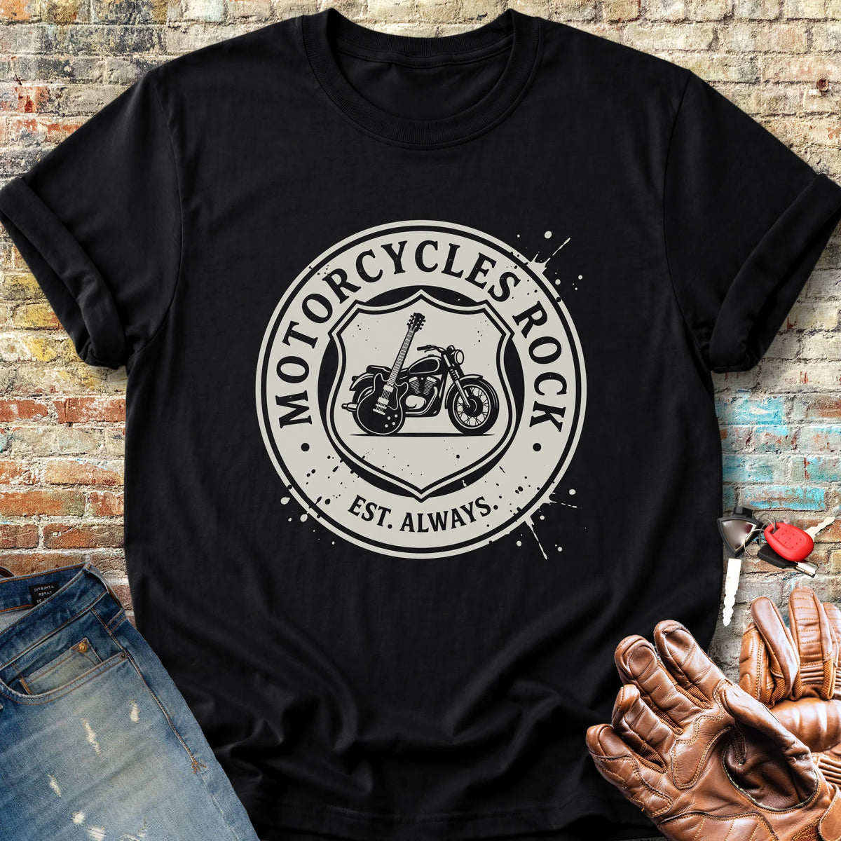 Rock Badge Classic T-Shirt - Black