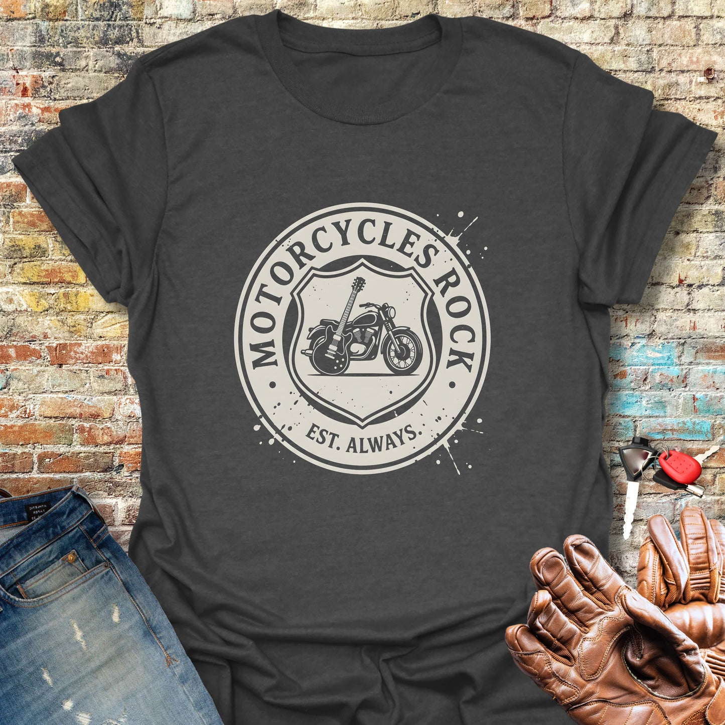 Rock Badge T-Shirt - Dark Heather