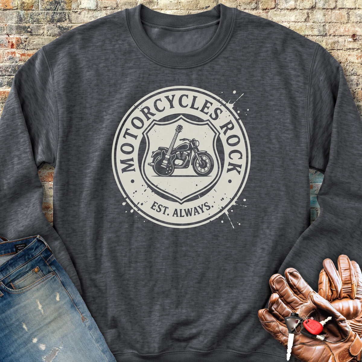 Rock Badge Sweatshirt - Dark Heather