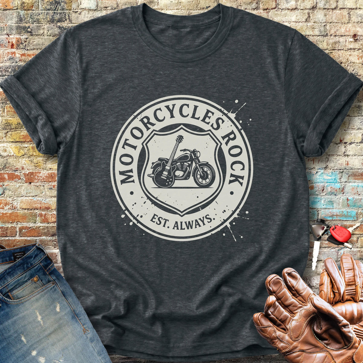 Rock Badge Classic T-Shirt - Dark Heather