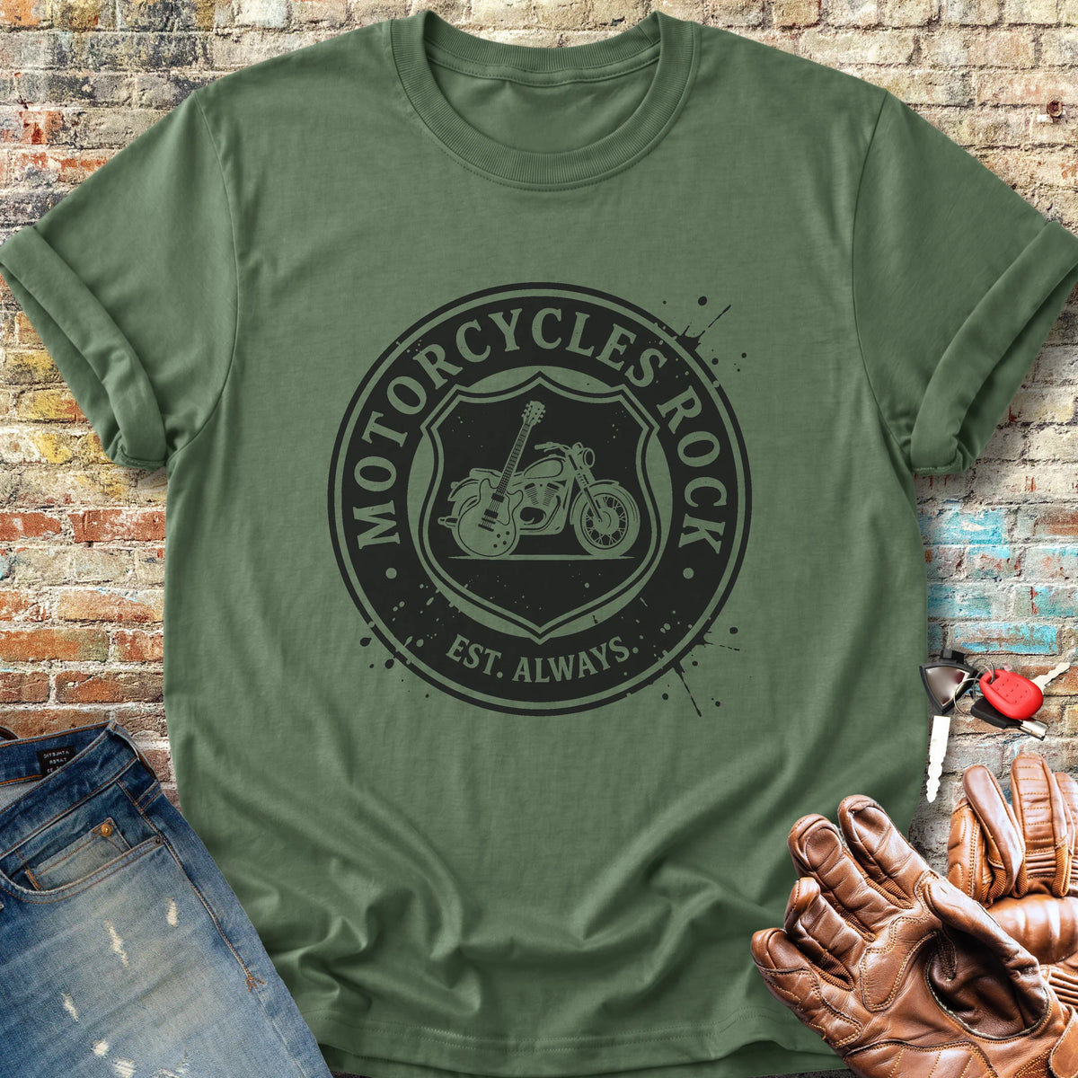 Rock Badge Classic T-Shirt - Military Green