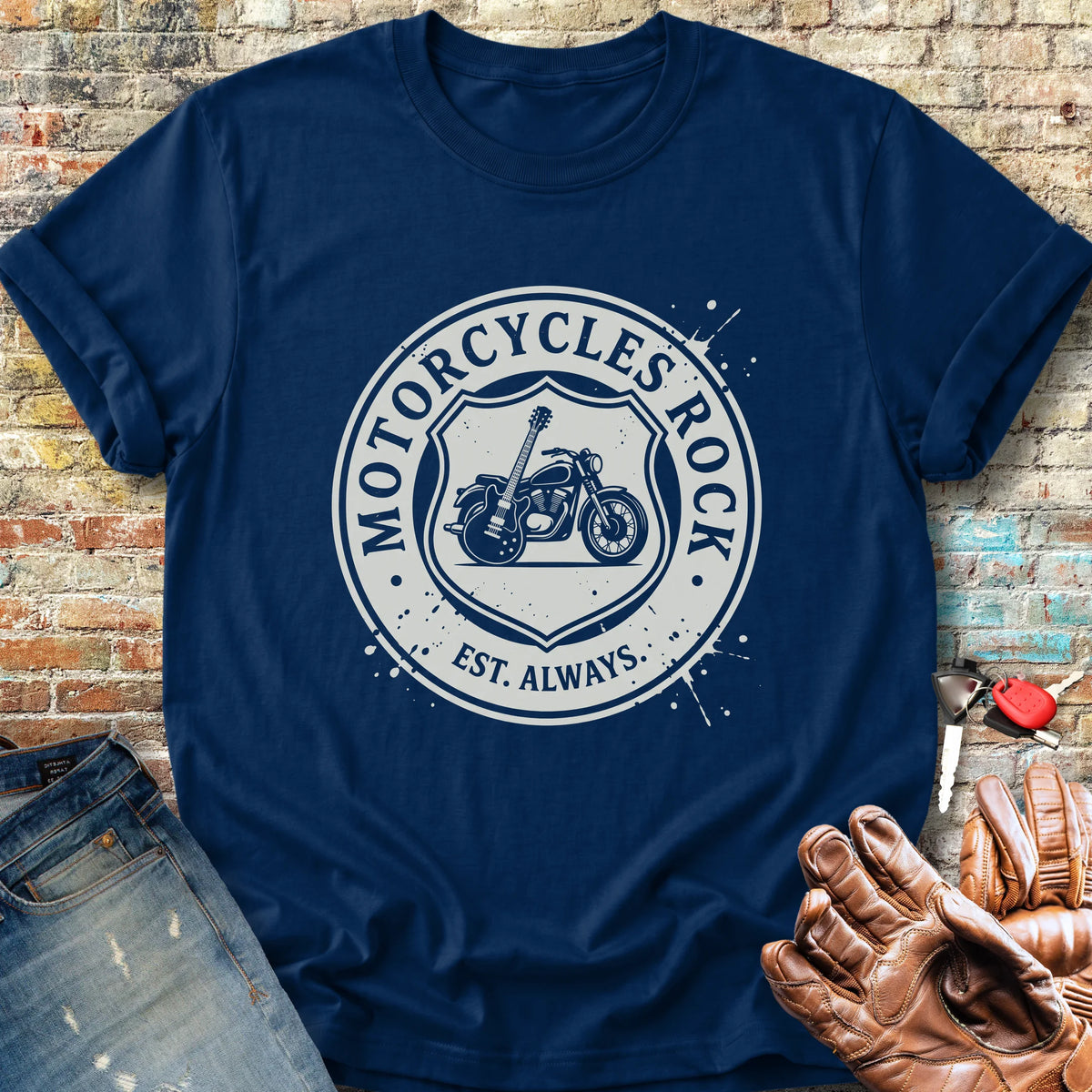 Rock Badge Classic T-Shirt - Navy