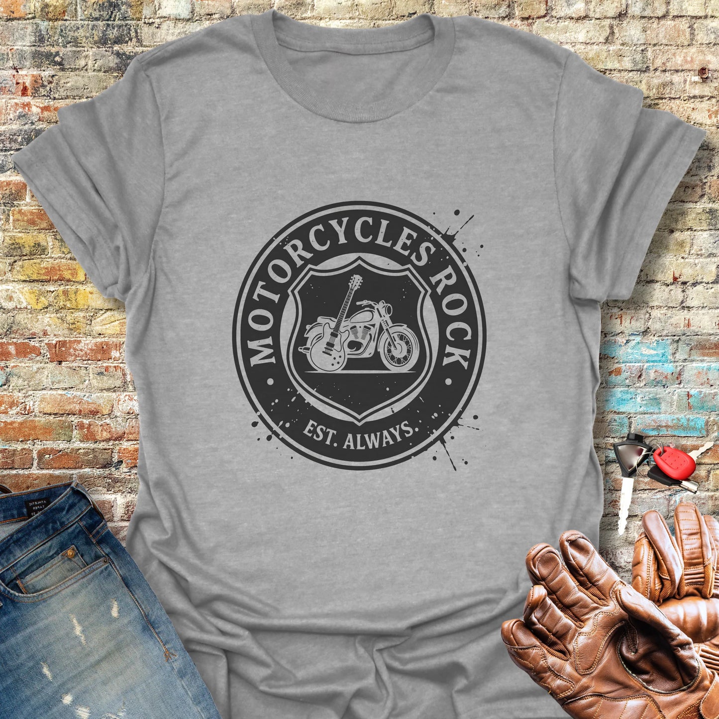 Rock Badge T-Shirt - Sport Grey