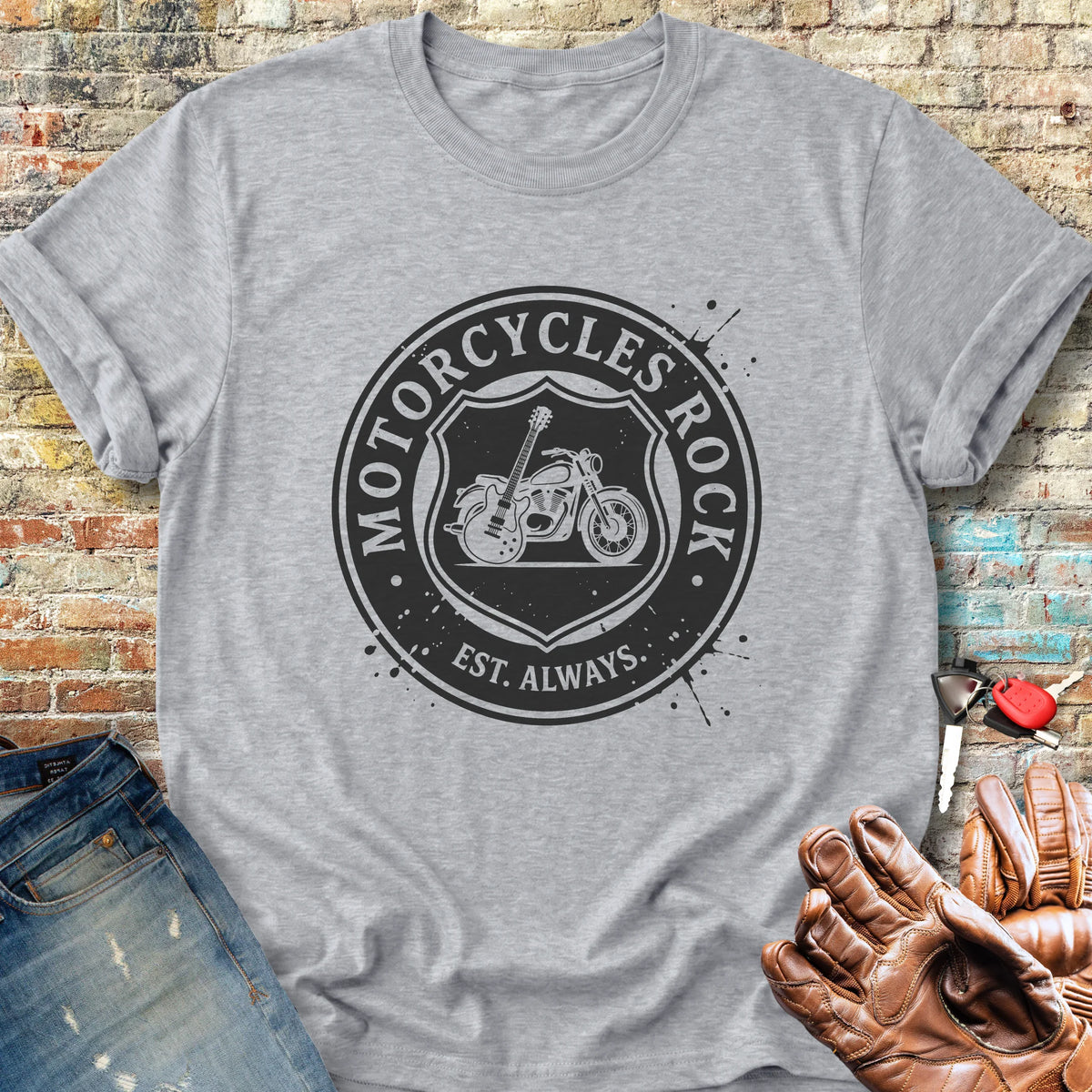 Rock Badge Classic T-Shirt - Sport Grey