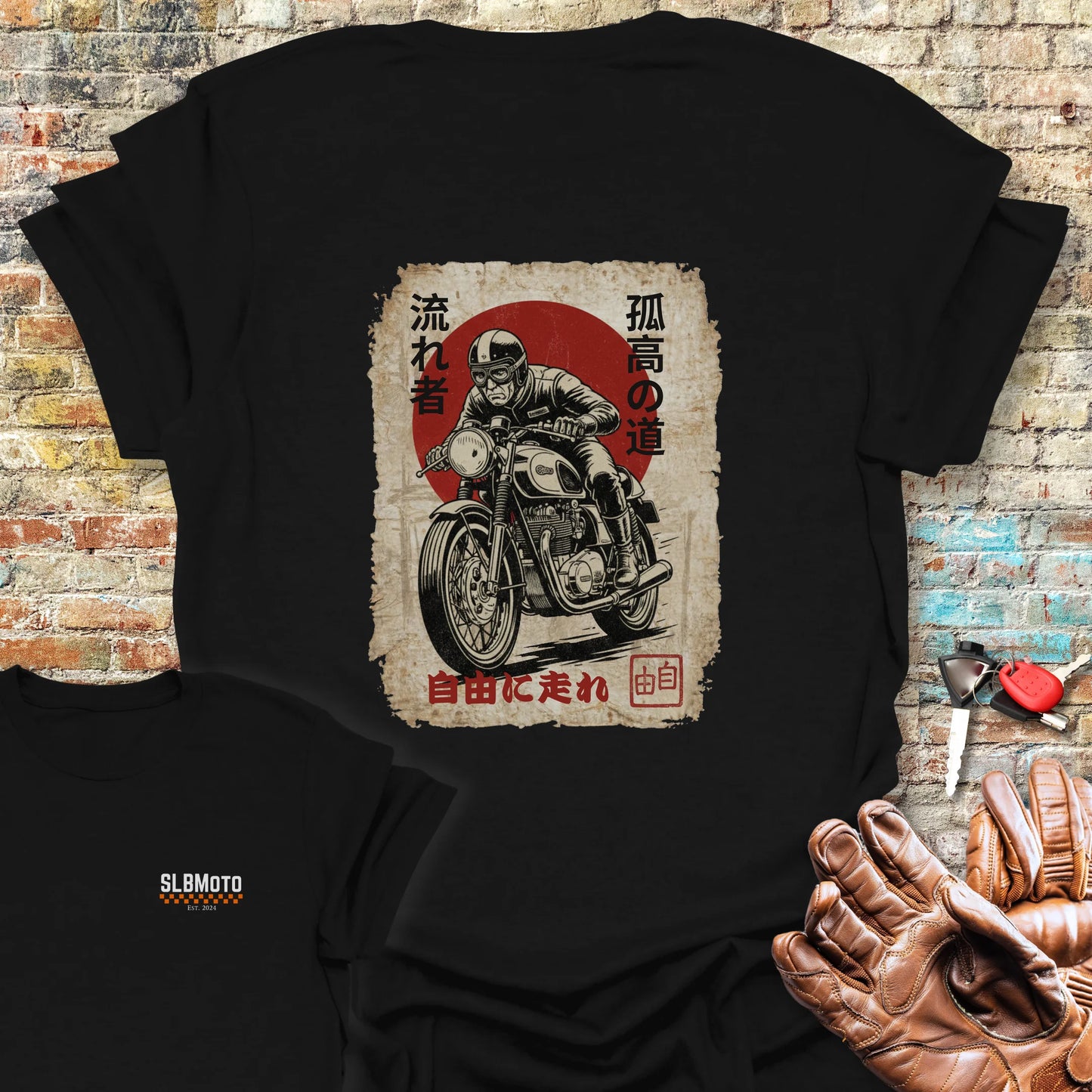 Ronin Rider Back Print T-Shirt - Black