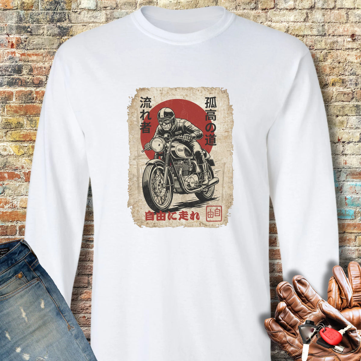Ronin Rider Long Sleeve T-Shirt - White