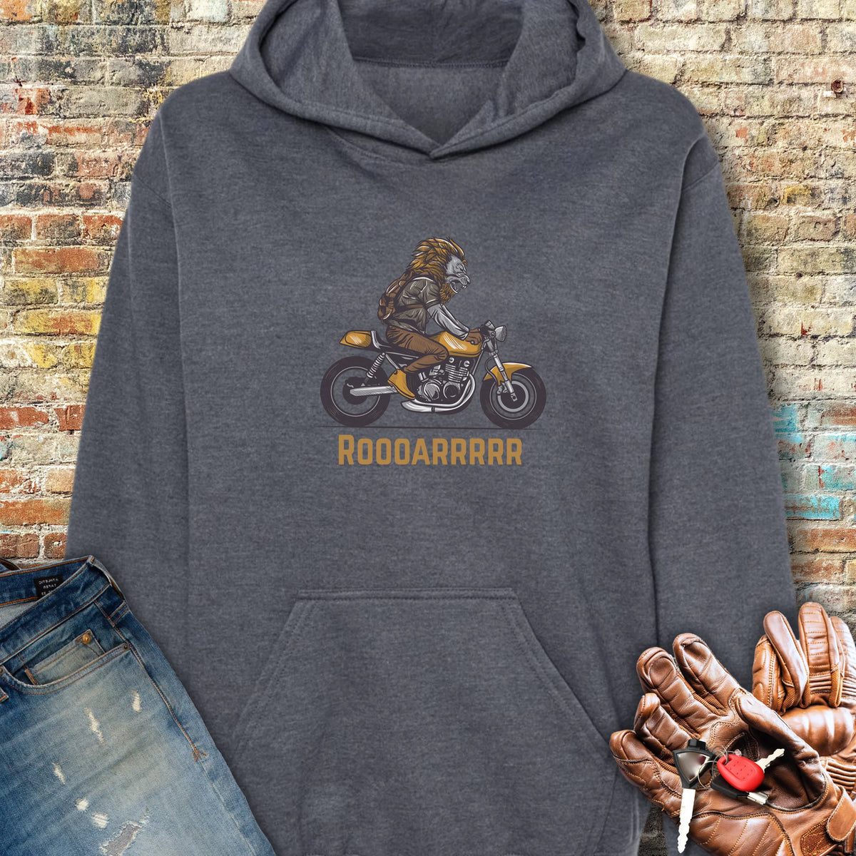 Roooarrr Hoodie - Dark Heather