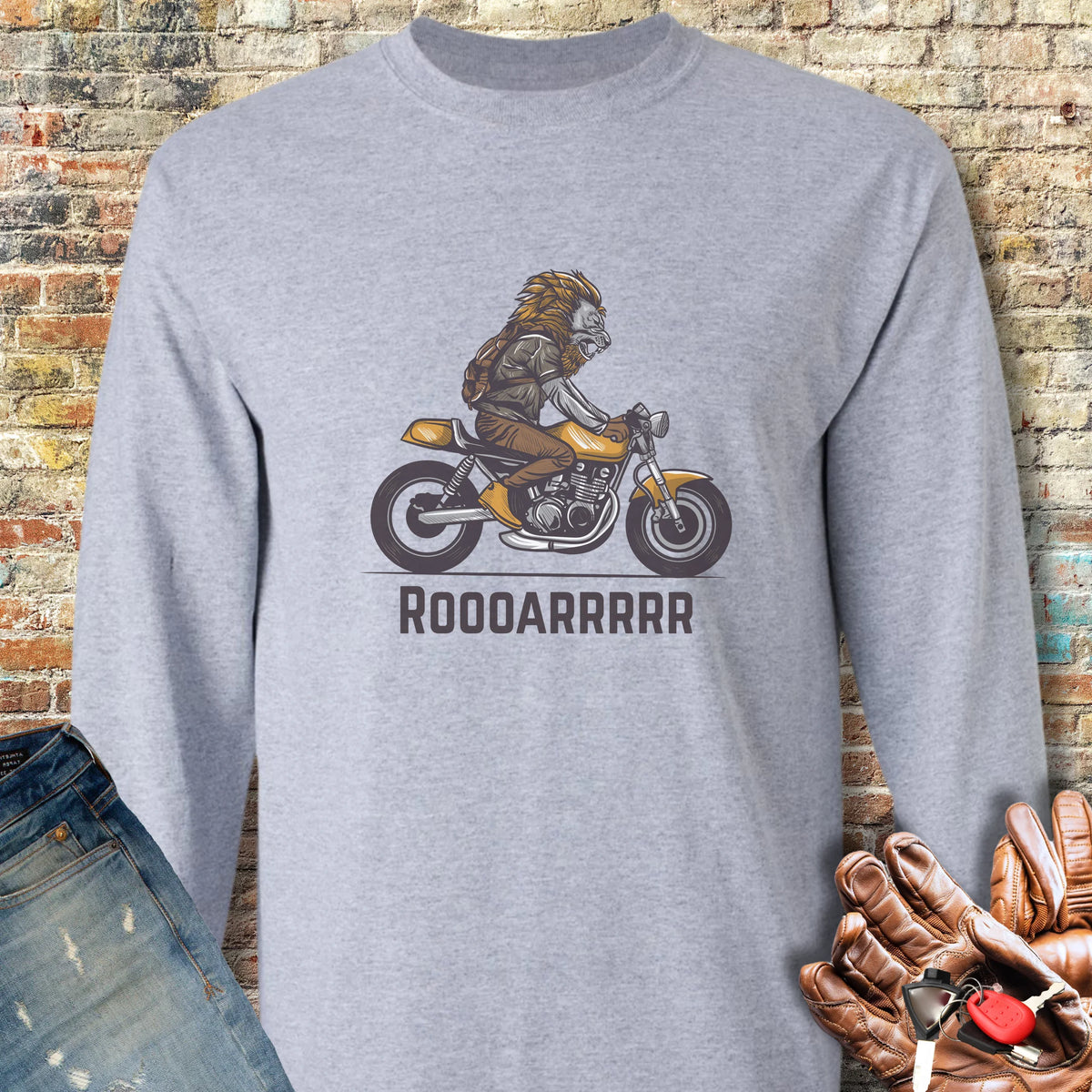 Roooarrr Long Sleeve T-Shirt - Sport Grey