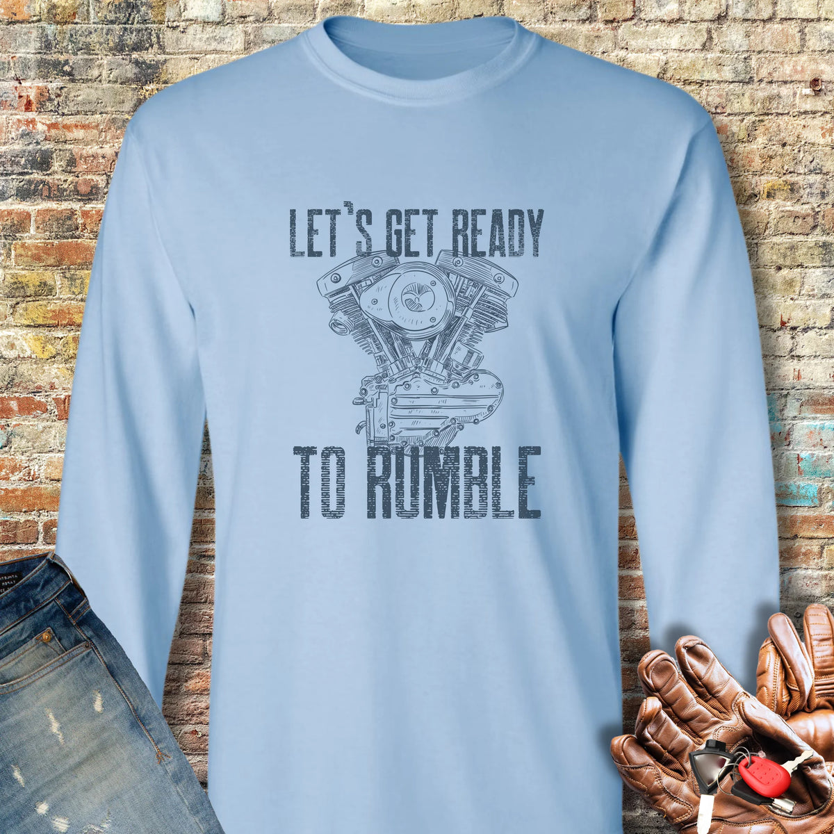 Rumble Long Sleeve T-Shirt - Light Blue