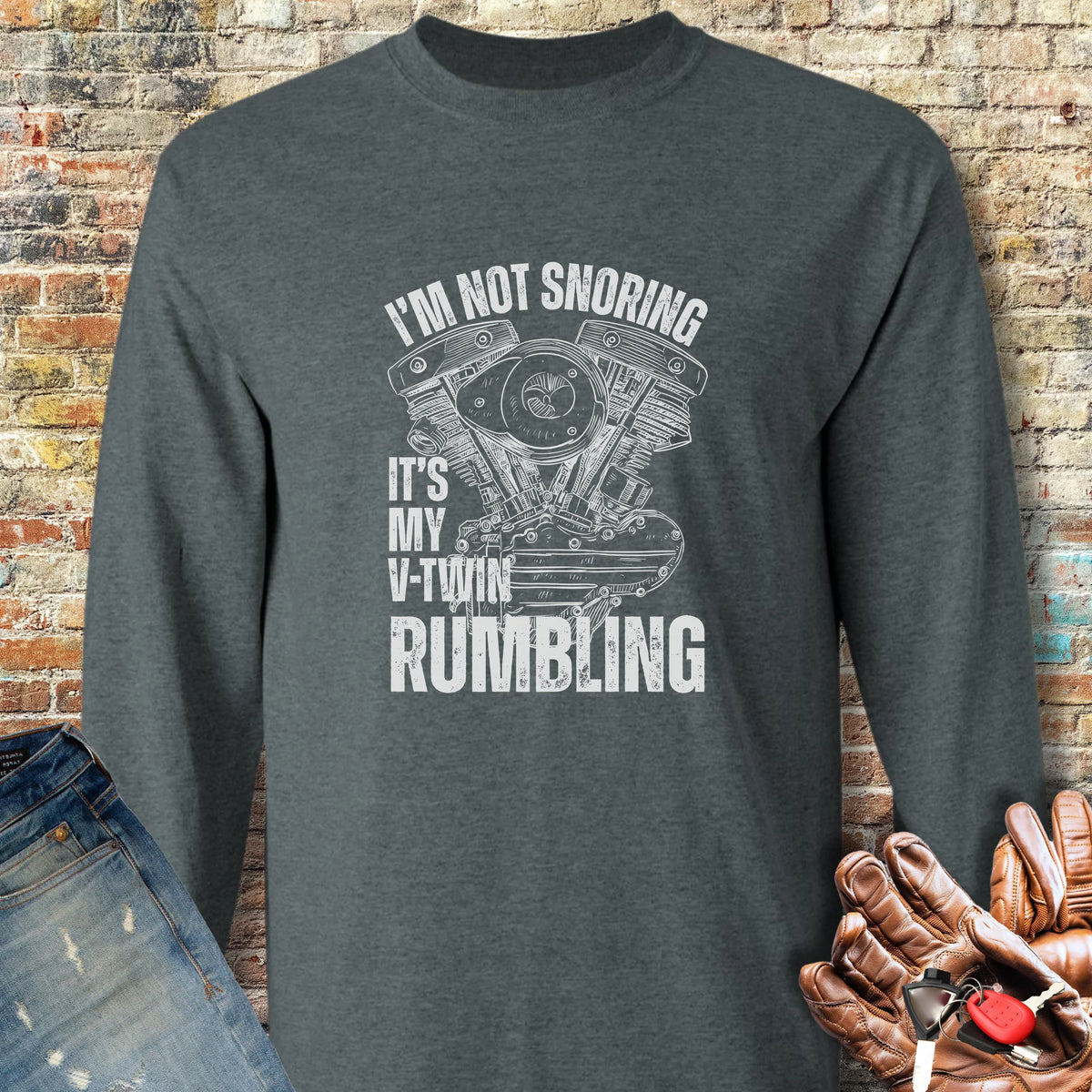 Rumbling Long Sleeve T-Shirt - Dark Heather