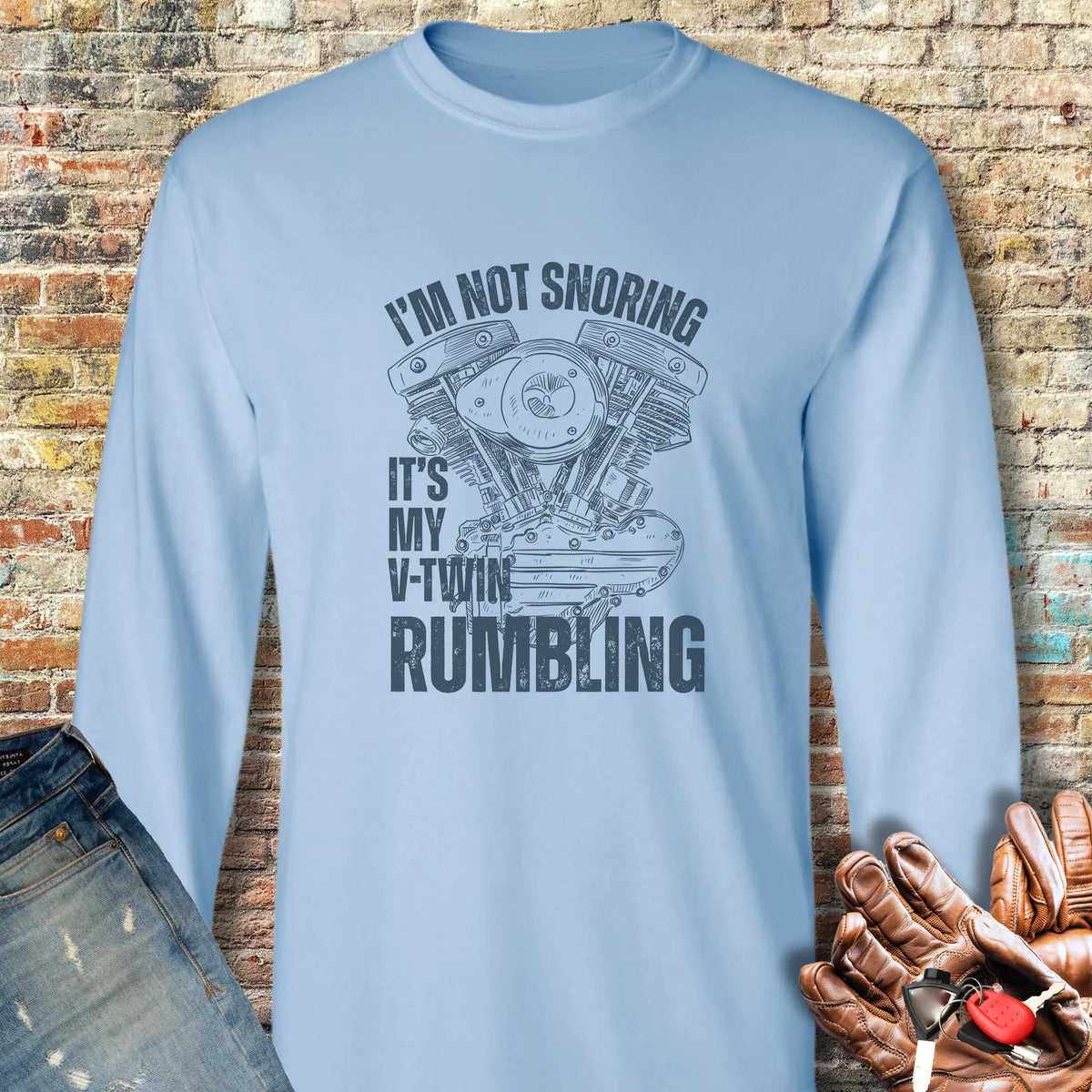 Rumbling Long Sleeve T-Shirt - Light Blue