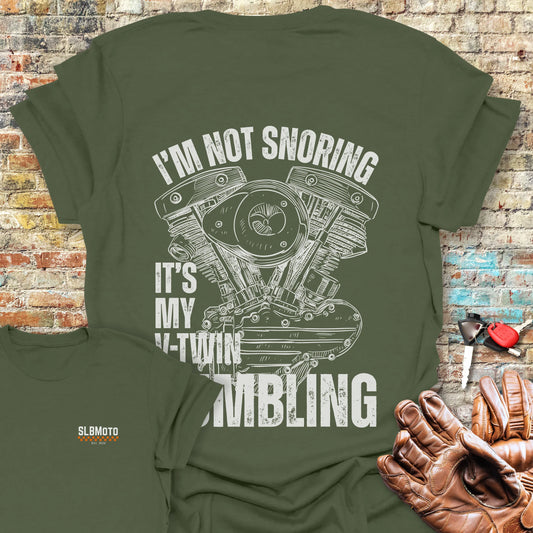 Rumbling Back Print T-Shirt - Military Green