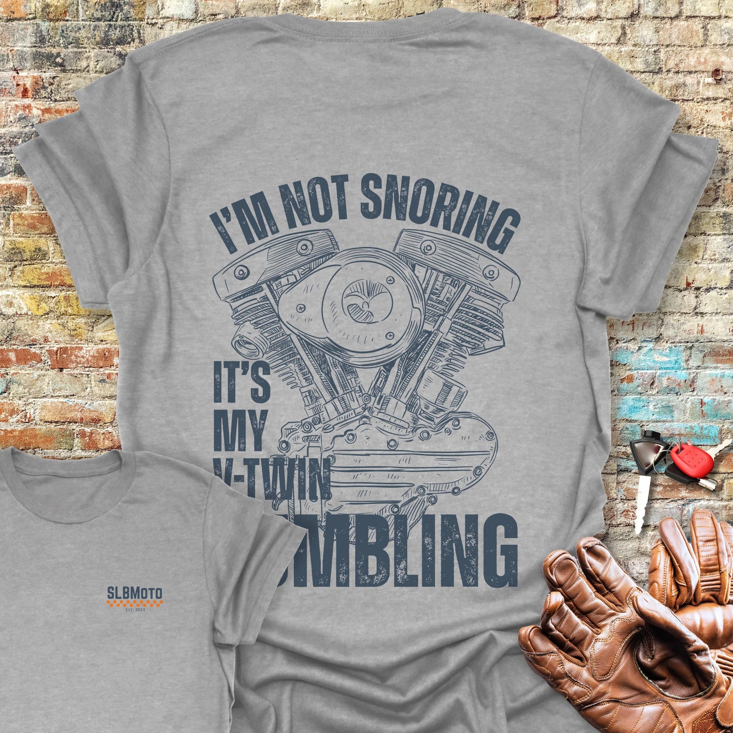 Rumbling Back Print T-Shirt - Sport Grey