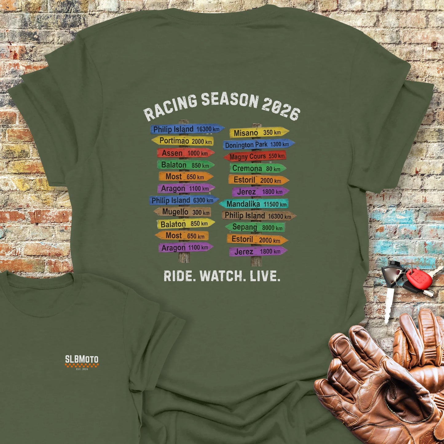 SBK World Tour 2026 Back Print T-Shirt - Military Green