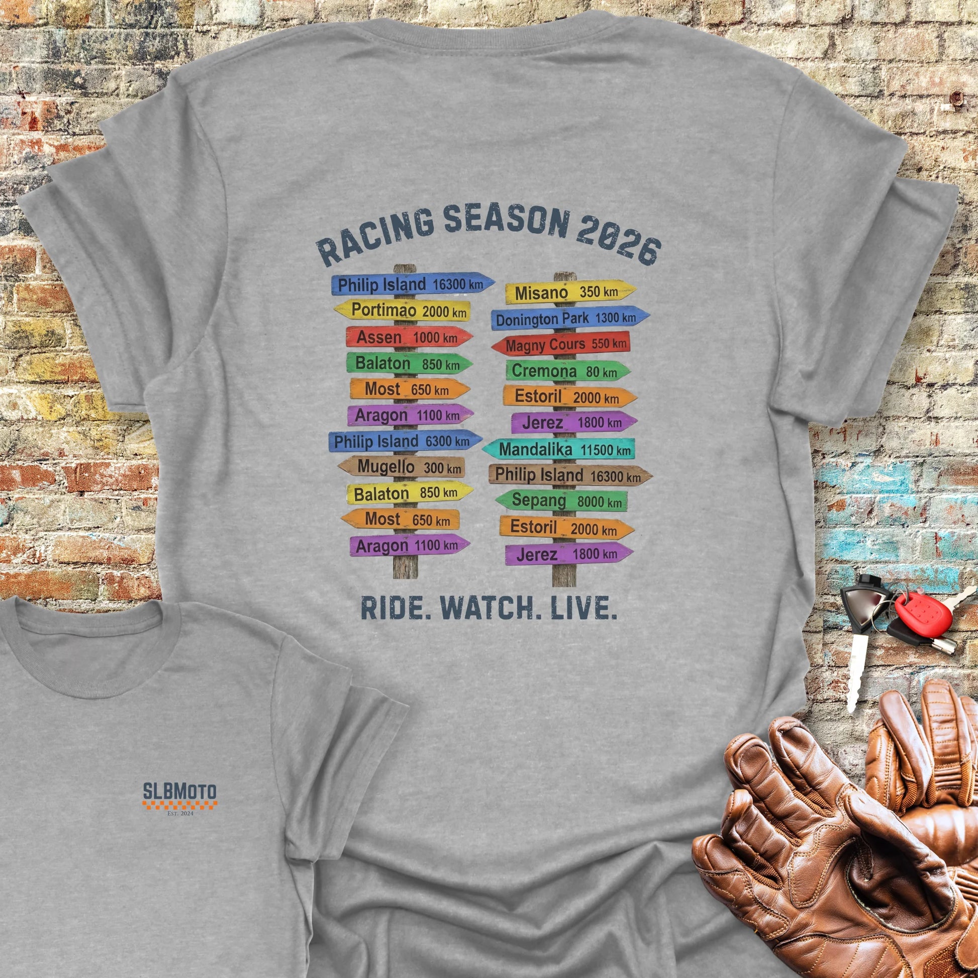 SBK World Tour 2026 Back Print T-Shirt - Sport Grey