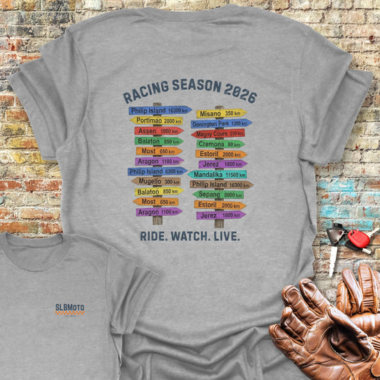 SBK World Tour 2026 Back Print T-Shirt - Sport Grey