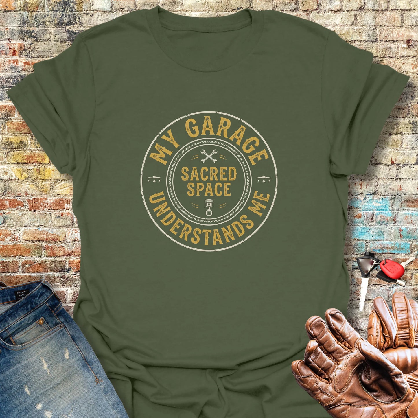 Sacred Space T-Shirt - Military Green
