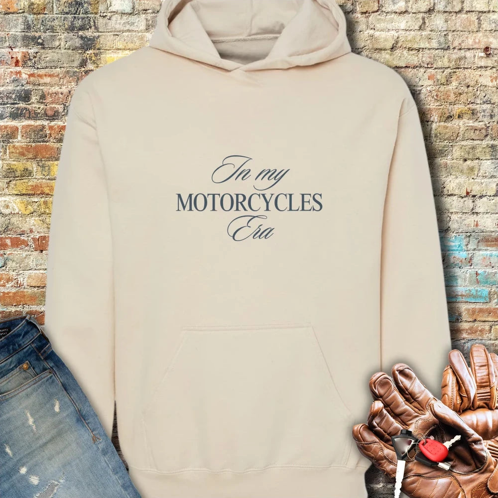 In My Motorcycles Era Dark Image Hoodie - Sand