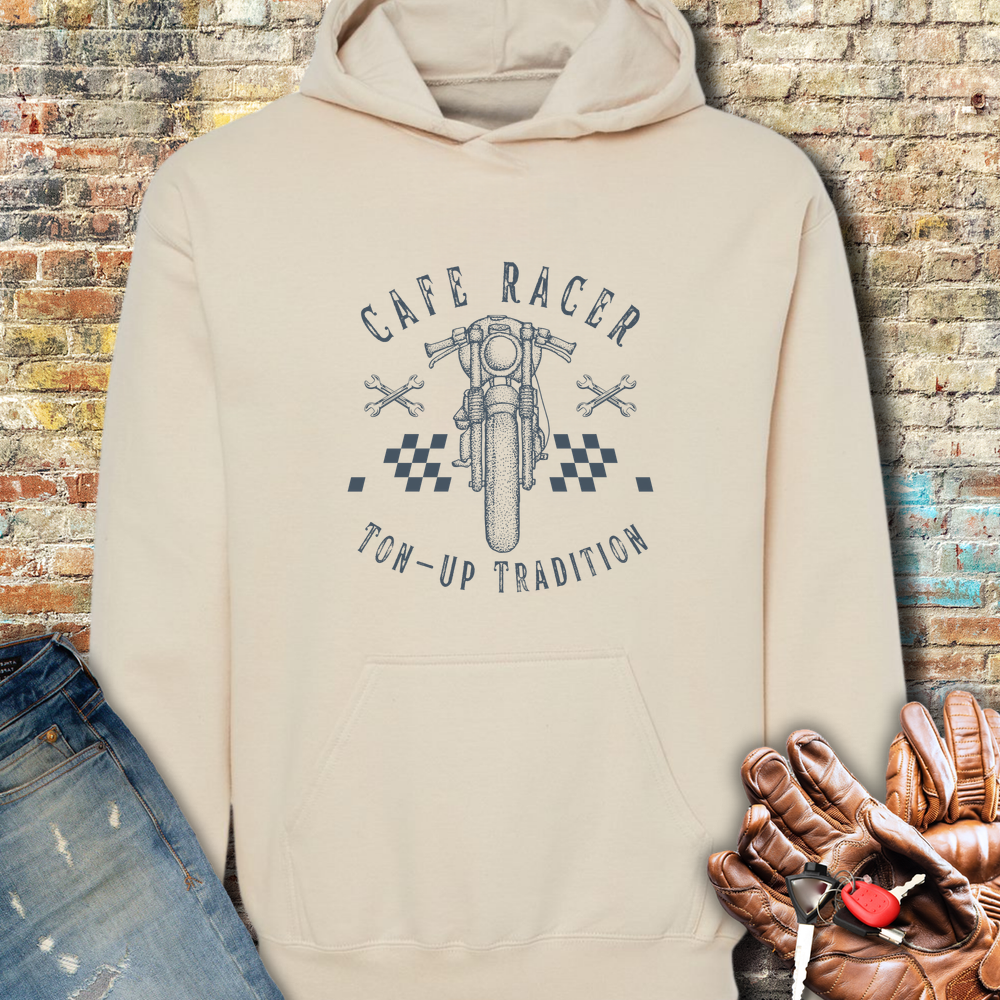 Cafe Racer Ton-Up Hoodie - Sand