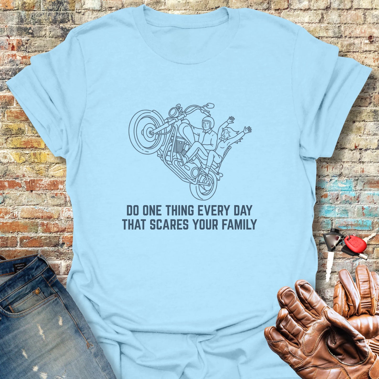 Scares Your Family T-Shirt - Light Blue