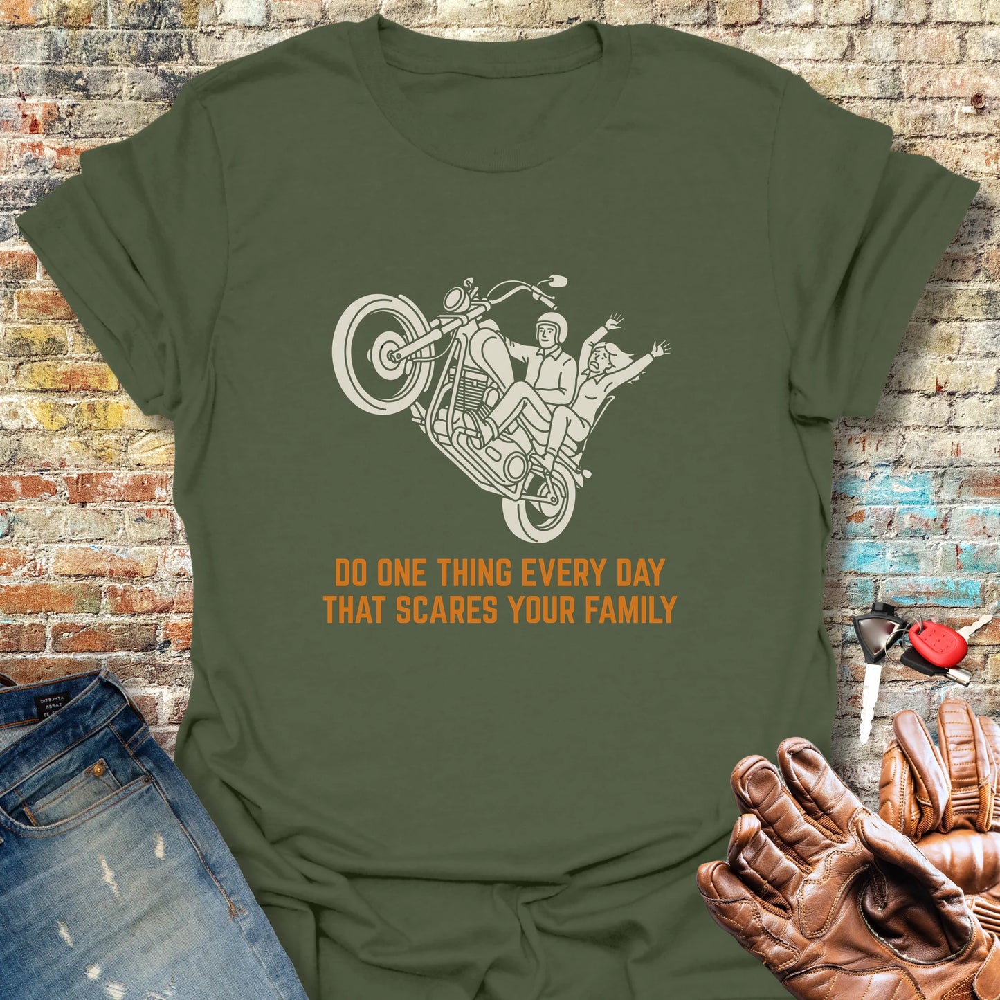 Scares Your Family T-Shirt - Military Green