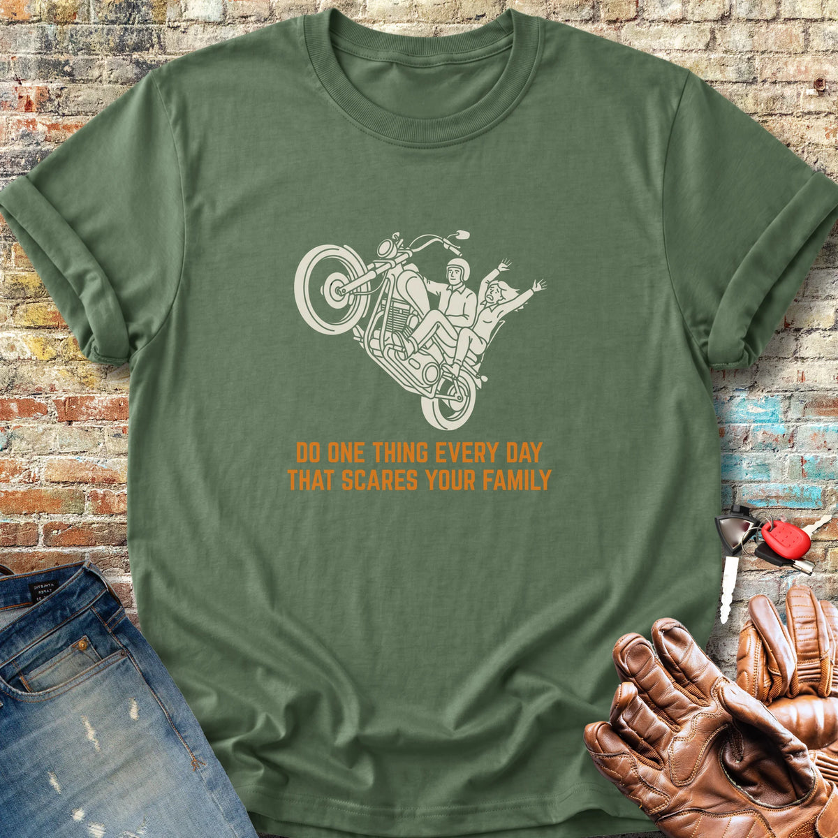 Scares Your Family Classic T-Shirt - Military Green