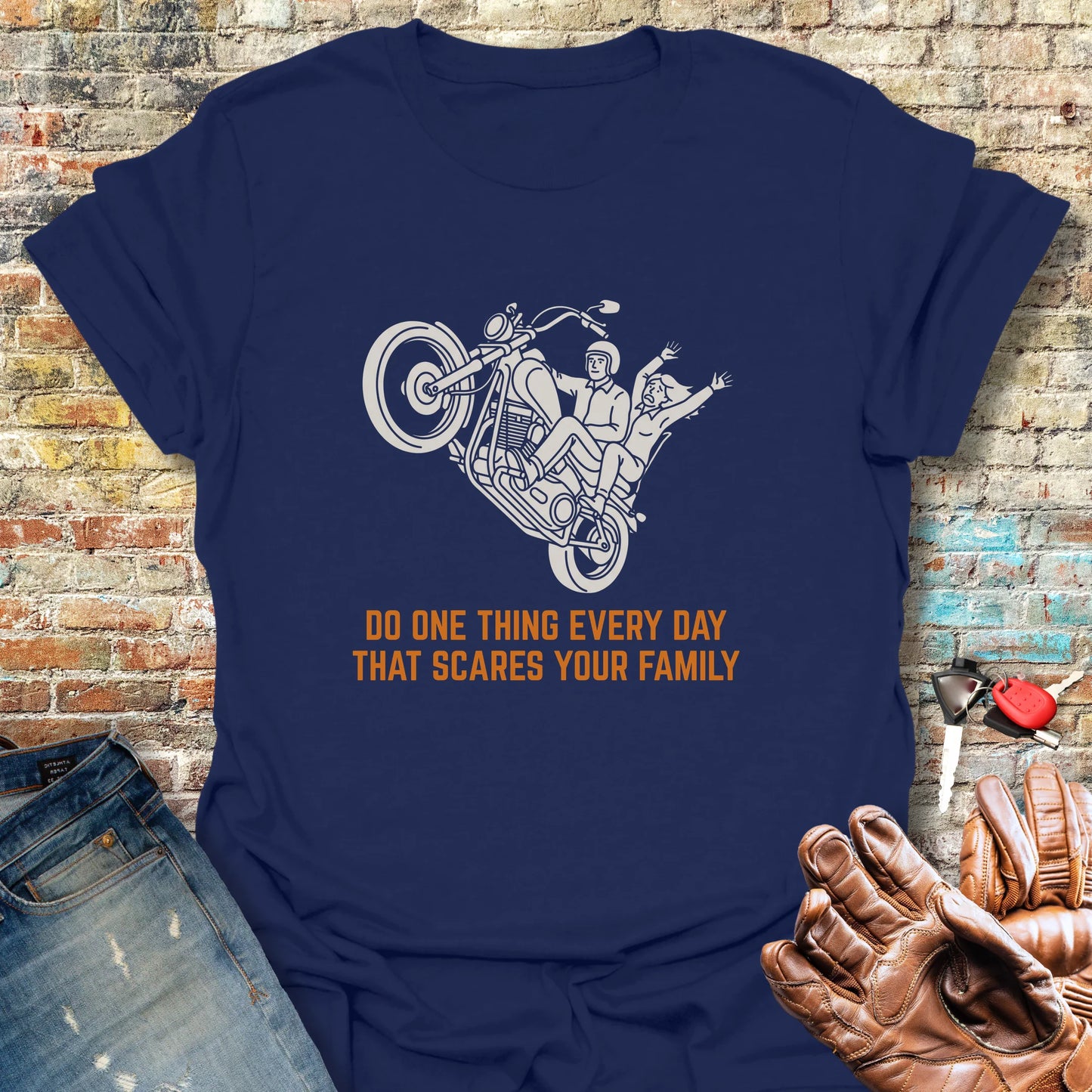 Scares Your Family T-Shirt - Navy