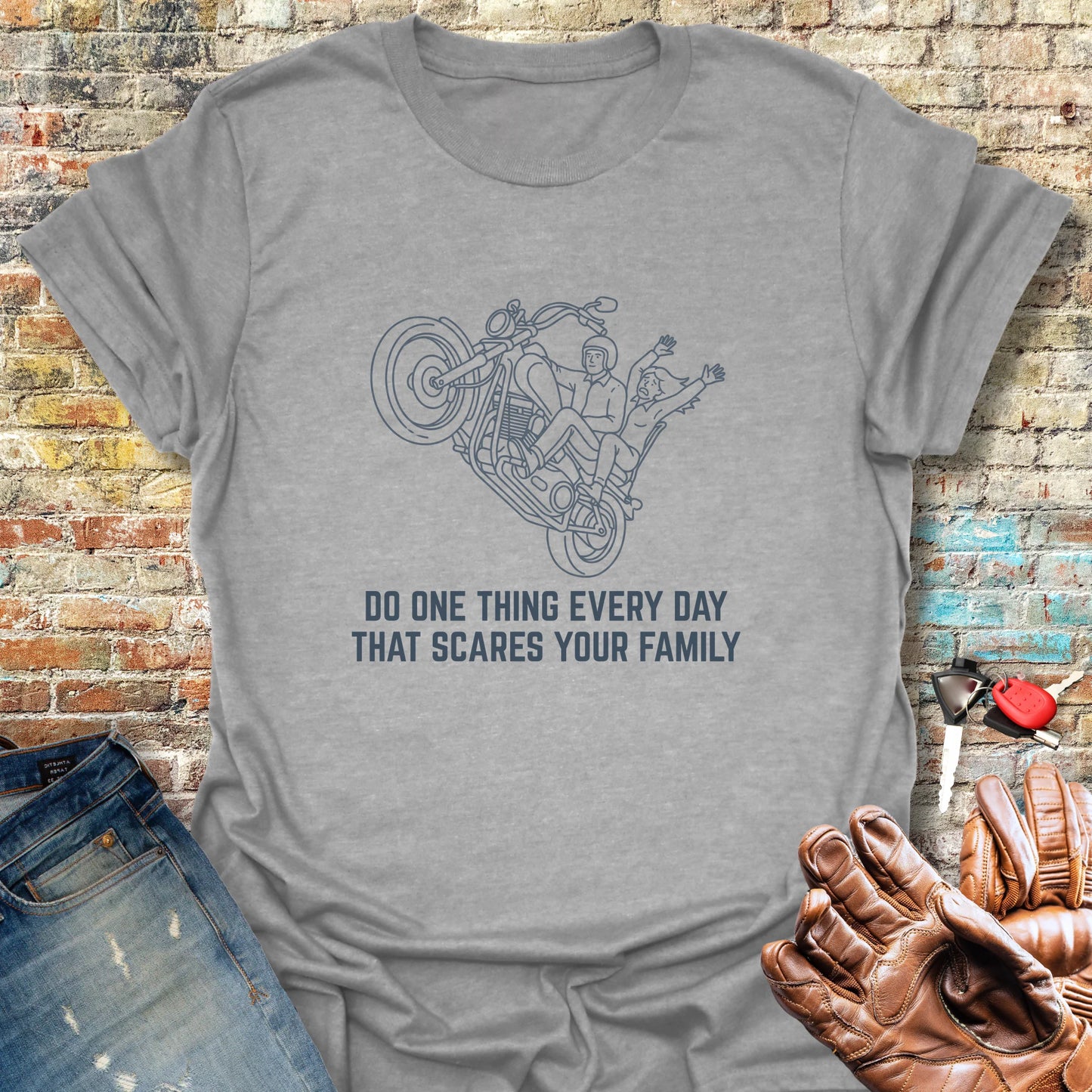 Scares Your Family T-Shirt - Sport Grey