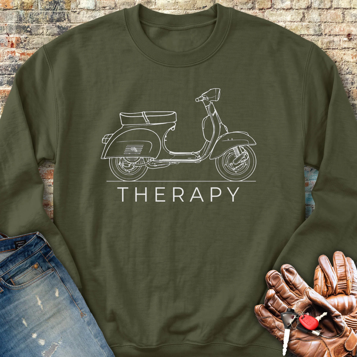 Scooter Therapy Sweatshirt - Military Green