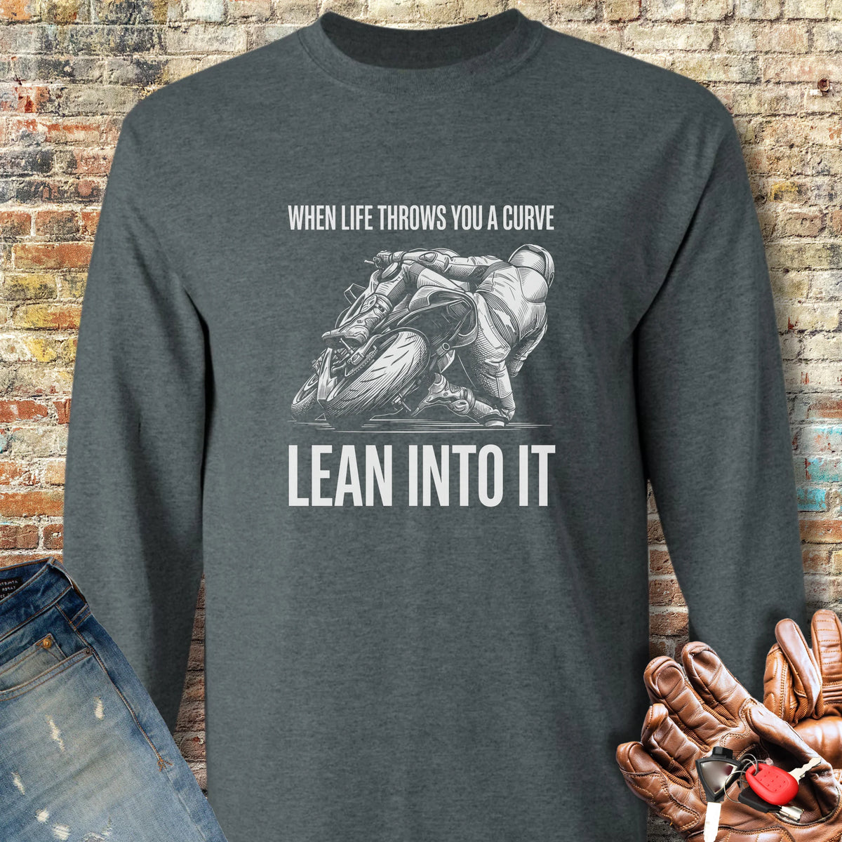 Scratching Long Sleeve T-Shirt - Dark Heather