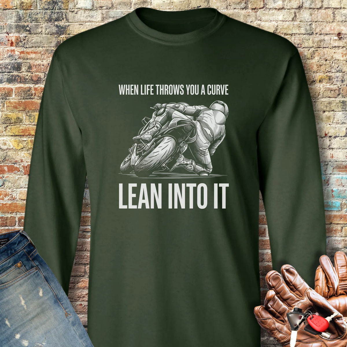 Scratching Long Sleeve T-Shirt - Forest Green