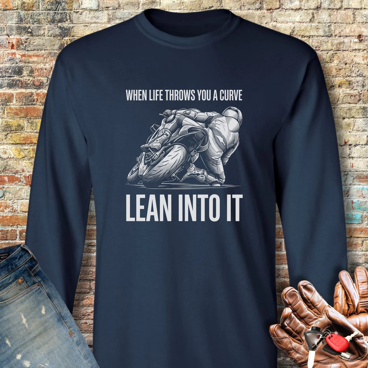 Scratching Long Sleeve T-Shirt - Navy