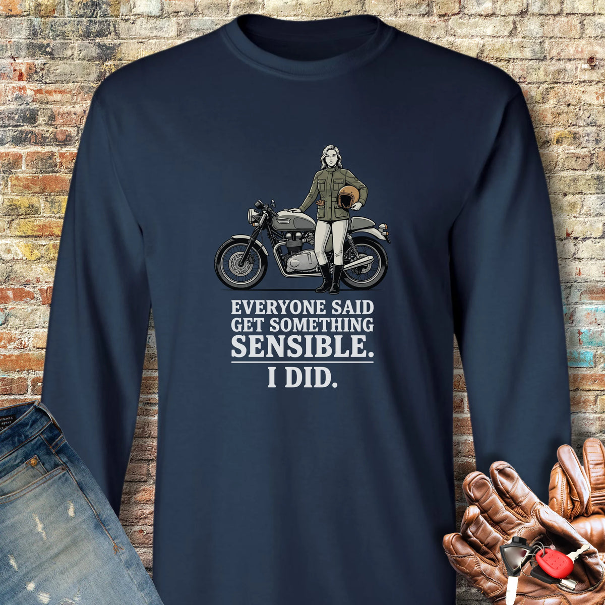 Sensible Long Sleeve T-Shirt - Navy