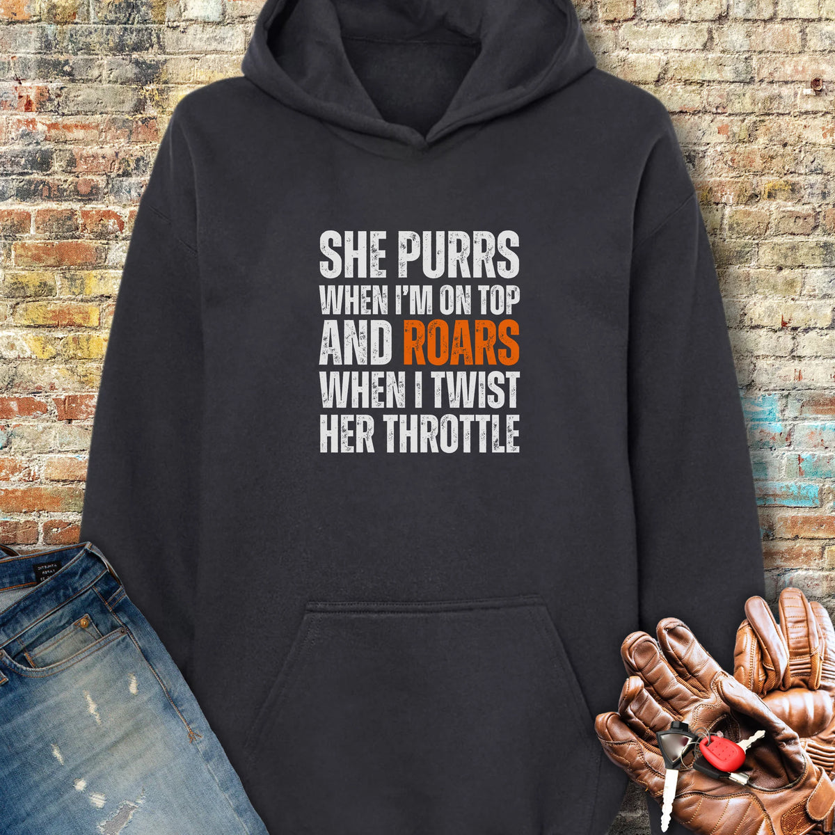 She Purrs Hoodie - Black