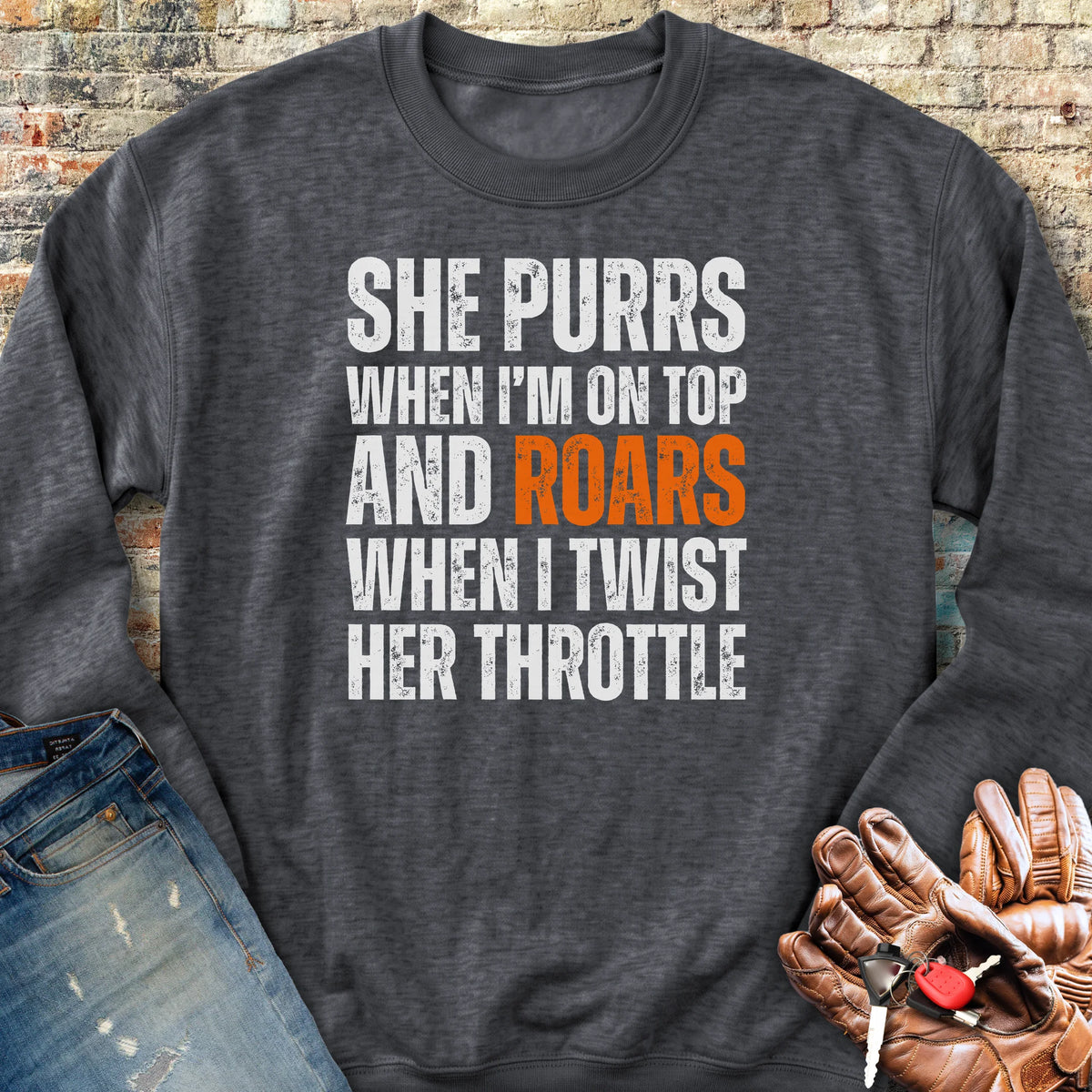 She Purrs Sweatshirt - Dark Heather