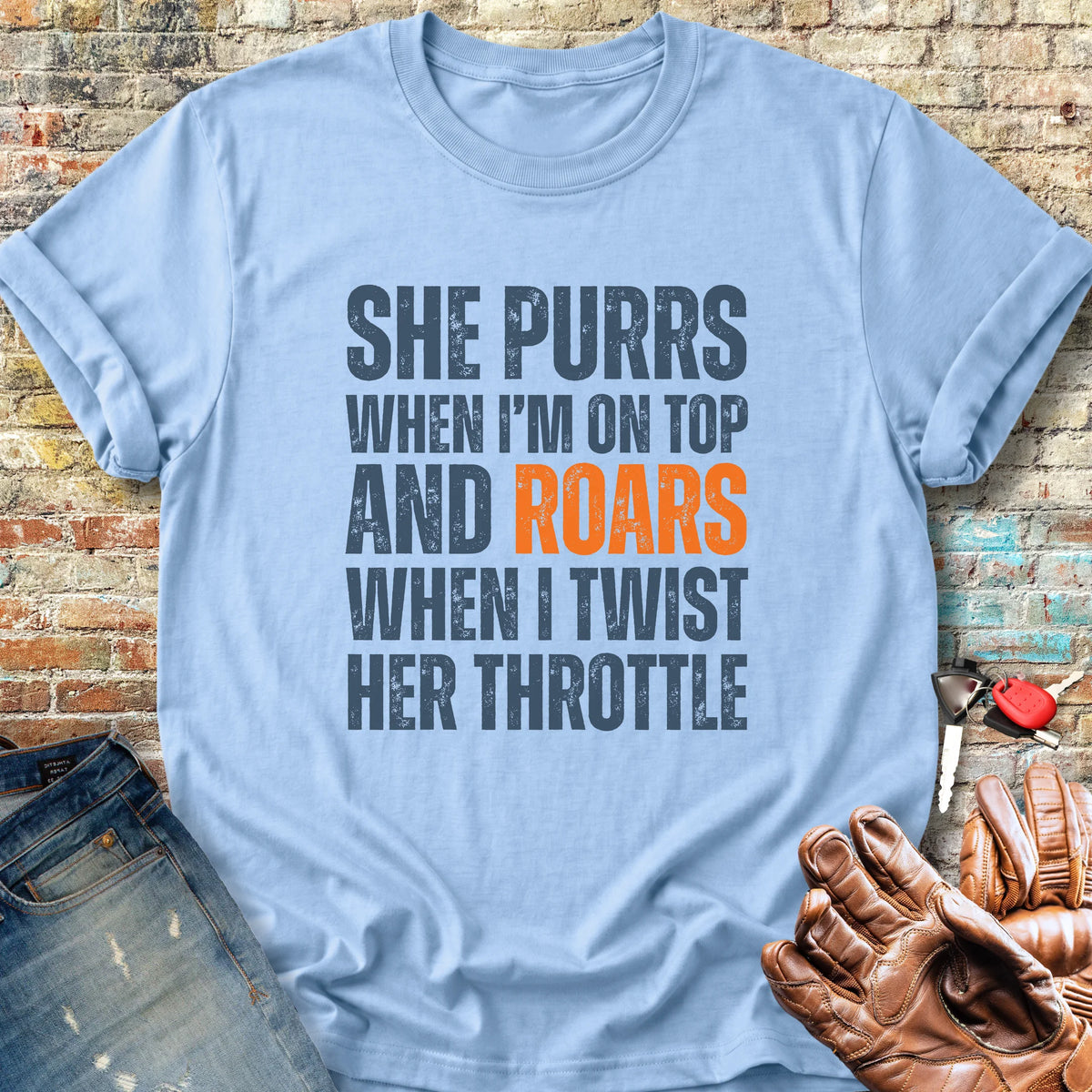 She Purrs Classic T-Shirt - Light Blue