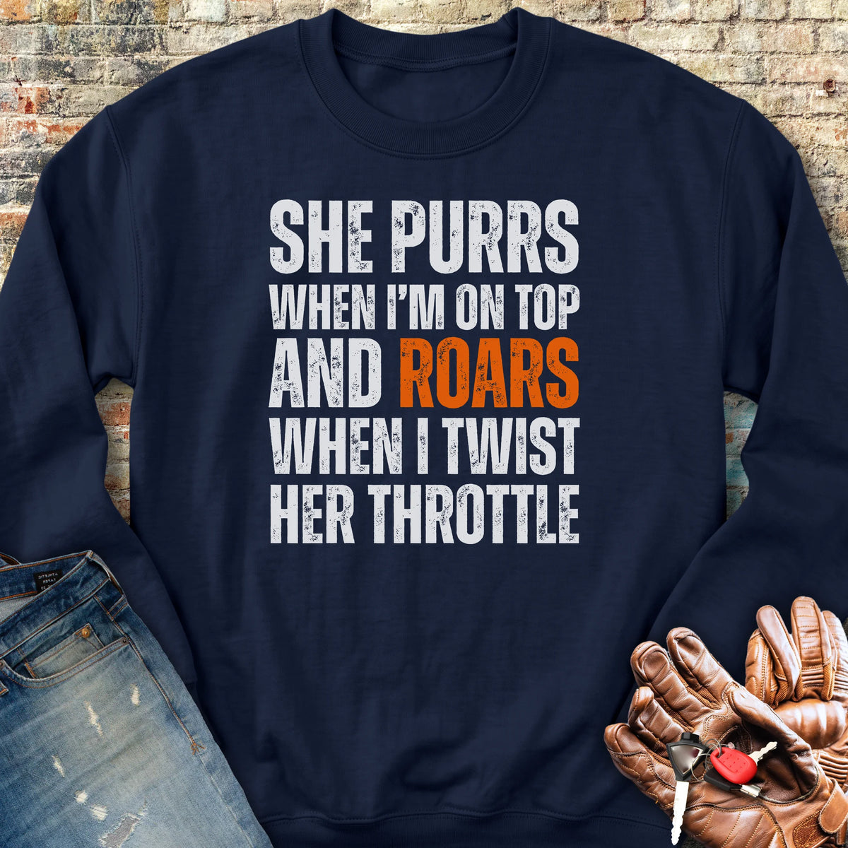 She Purrs Sweatshirt - Navy