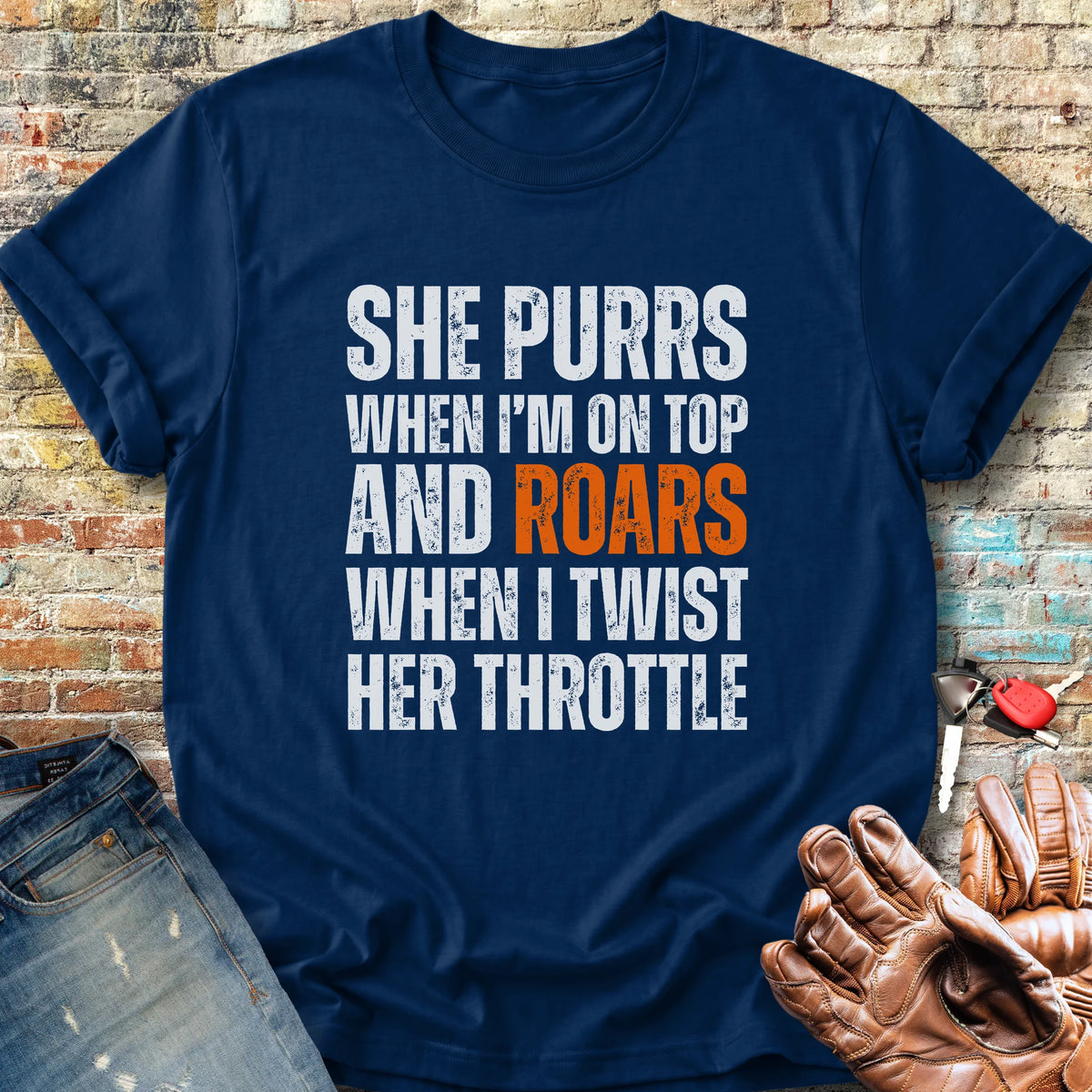 She Purrs Classic T-Shirt - Navy