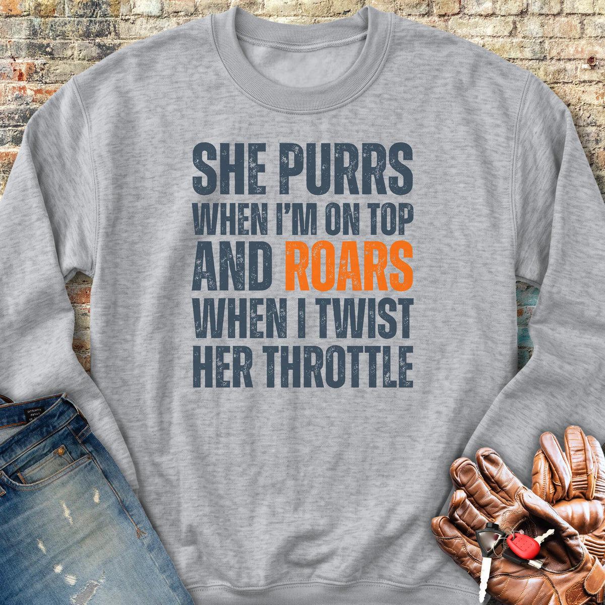 She Purrs Sweatshirt - Sport Grey