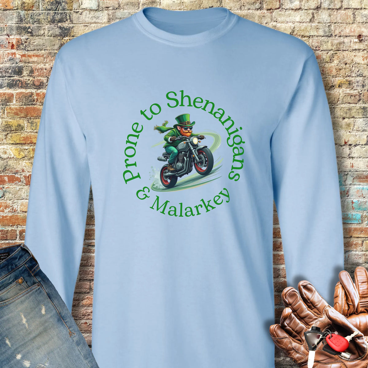 Shenanigans Long Sleeve T-Shirt - Light Blue