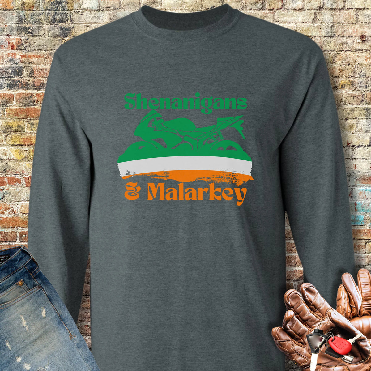 Shenanigans & Malarkey Long Sleeve T-Shirt - Dark Heather
